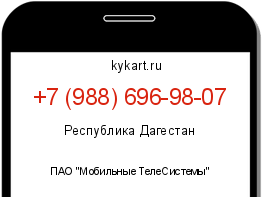 Информация о номере телефона +7 (988) 696-98-07: регион, оператор
