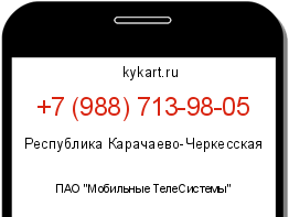 Информация о номере телефона +7 (988) 713-98-05: регион, оператор