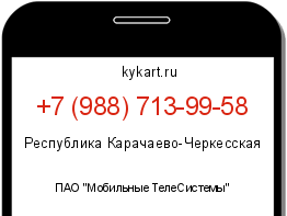 Информация о номере телефона +7 (988) 713-99-58: регион, оператор