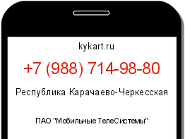 Информация о номере телефона +7 (988) 714-98-80: регион, оператор