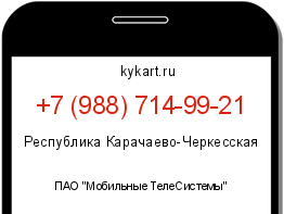 Информация о номере телефона +7 (988) 714-99-21: регион, оператор
