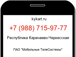 Информация о номере телефона +7 (988) 715-97-77: регион, оператор