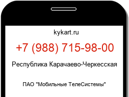 Информация о номере телефона +7 (988) 715-98-00: регион, оператор