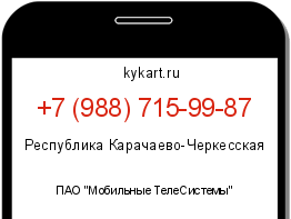 Информация о номере телефона +7 (988) 715-99-87: регион, оператор