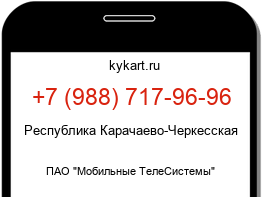 Информация о номере телефона +7 (988) 717-96-96: регион, оператор
