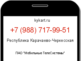 Информация о номере телефона +7 (988) 717-99-51: регион, оператор