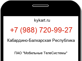 Информация о номере телефона +7 (988) 720-99-27: регион, оператор