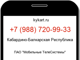 Информация о номере телефона +7 (988) 720-99-33: регион, оператор
