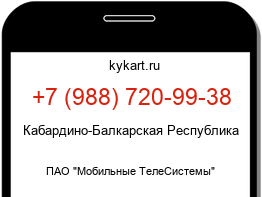 Информация о номере телефона +7 (988) 720-99-38: регион, оператор