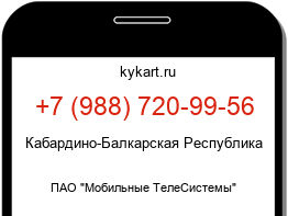 Информация о номере телефона +7 (988) 720-99-56: регион, оператор