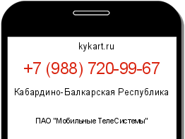 Информация о номере телефона +7 (988) 720-99-67: регион, оператор