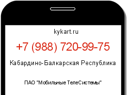 Информация о номере телефона +7 (988) 720-99-75: регион, оператор