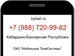 Информация о номере телефона +7 (988) 720-99-82: регион, оператор