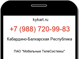 Информация о номере телефона +7 (988) 720-99-83: регион, оператор