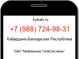 Информация о номере телефона +7 (988) 724-98-31: регион, оператор