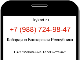 Информация о номере телефона +7 (988) 724-98-47: регион, оператор