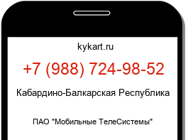 Информация о номере телефона +7 (988) 724-98-52: регион, оператор