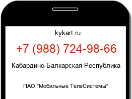 Информация о номере телефона +7 (988) 724-98-66: регион, оператор