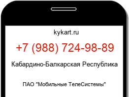 Информация о номере телефона +7 (988) 724-98-89: регион, оператор