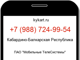 Информация о номере телефона +7 (988) 724-99-54: регион, оператор