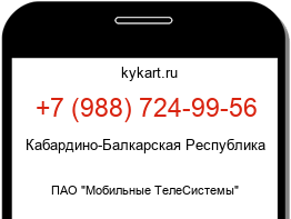 Информация о номере телефона +7 (988) 724-99-56: регион, оператор