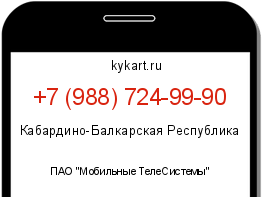 Информация о номере телефона +7 (988) 724-99-90: регион, оператор