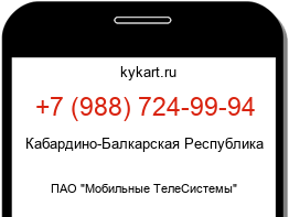Информация о номере телефона +7 (988) 724-99-94: регион, оператор