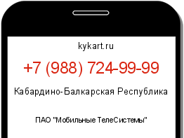 Информация о номере телефона +7 (988) 724-99-99: регион, оператор
