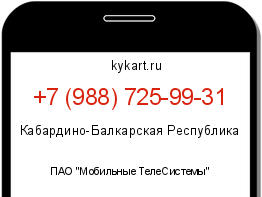 Информация о номере телефона +7 (988) 725-99-31: регион, оператор