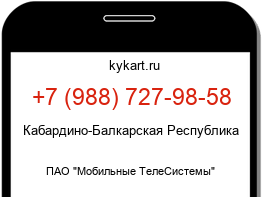 Информация о номере телефона +7 (988) 727-98-58: регион, оператор