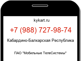 Информация о номере телефона +7 (988) 727-98-74: регион, оператор