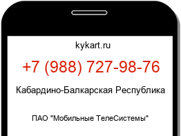 Информация о номере телефона +7 (988) 727-98-76: регион, оператор