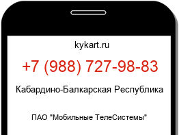 Информация о номере телефона +7 (988) 727-98-83: регион, оператор