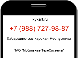 Информация о номере телефона +7 (988) 727-98-87: регион, оператор