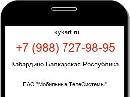 Информация о номере телефона +7 (988) 727-98-95: регион, оператор