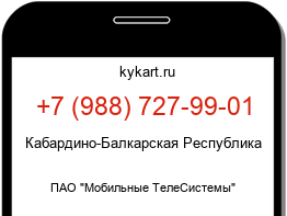 Информация о номере телефона +7 (988) 727-99-01: регион, оператор