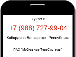 Информация о номере телефона +7 (988) 727-99-04: регион, оператор