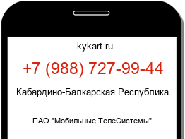 Информация о номере телефона +7 (988) 727-99-44: регион, оператор
