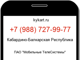 Информация о номере телефона +7 (988) 727-99-77: регион, оператор