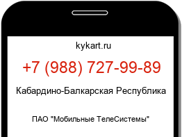 Информация о номере телефона +7 (988) 727-99-89: регион, оператор