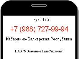 Информация о номере телефона +7 (988) 727-99-94: регион, оператор