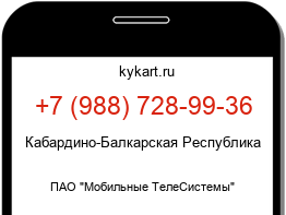 Информация о номере телефона +7 (988) 728-99-36: регион, оператор