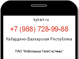 Информация о номере телефона +7 (988) 728-99-88: регион, оператор
