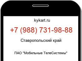 Информация о номере телефона +7 (988) 731-98-88: регион, оператор
