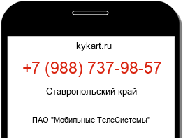 Информация о номере телефона +7 (988) 737-98-57: регион, оператор
