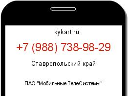 Информация о номере телефона +7 (988) 738-98-29: регион, оператор