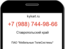 Информация о номере телефона +7 (988) 744-98-66: регион, оператор