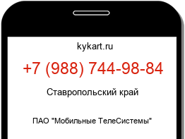 Информация о номере телефона +7 (988) 744-98-84: регион, оператор