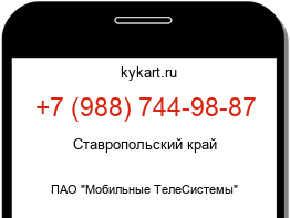 Информация о номере телефона +7 (988) 744-98-87: регион, оператор