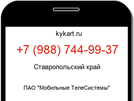Информация о номере телефона +7 (988) 744-99-37: регион, оператор